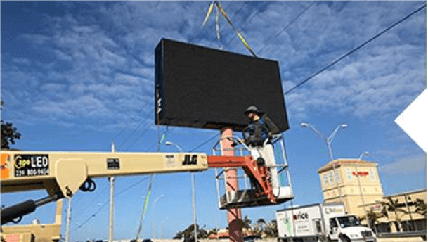 Led billboard sign install