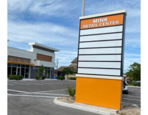 Pylon Sign Mink retail center