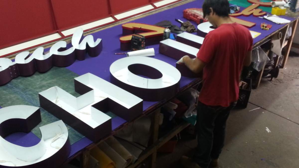 Installation Channel Letter Signs and LED Illumination