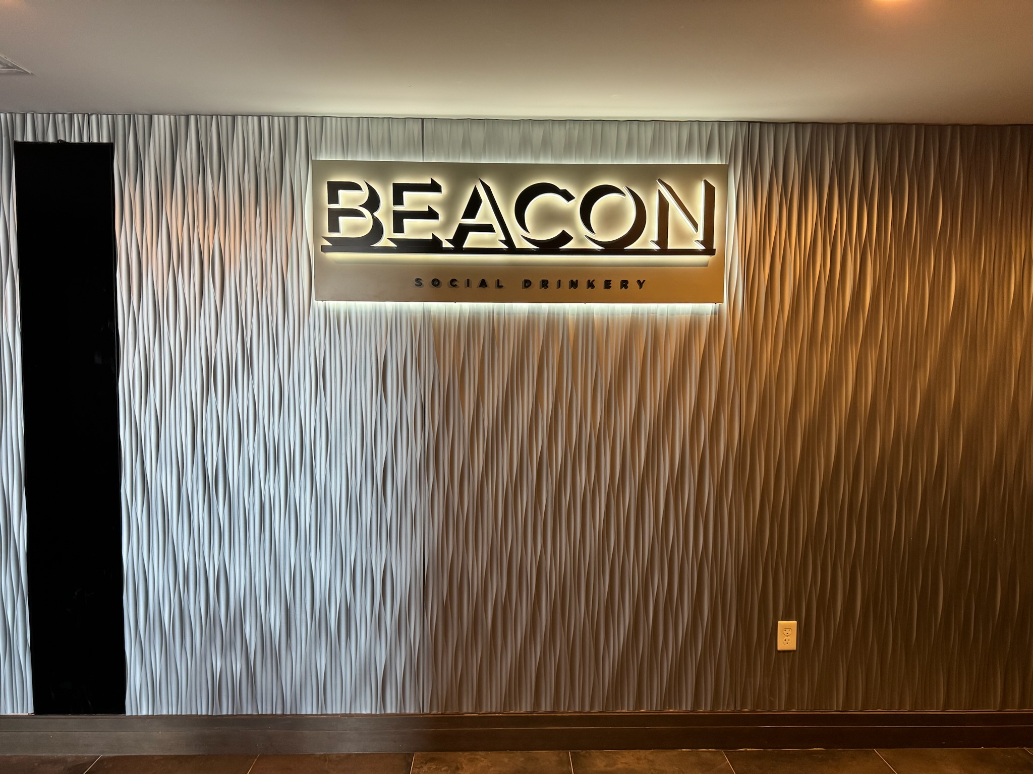 Indoor LED Halo-Lit Channel Letters & Logo on Sign Backer. Acrylic Backs for Edge-lit and Halo-lit/Reverse-lit