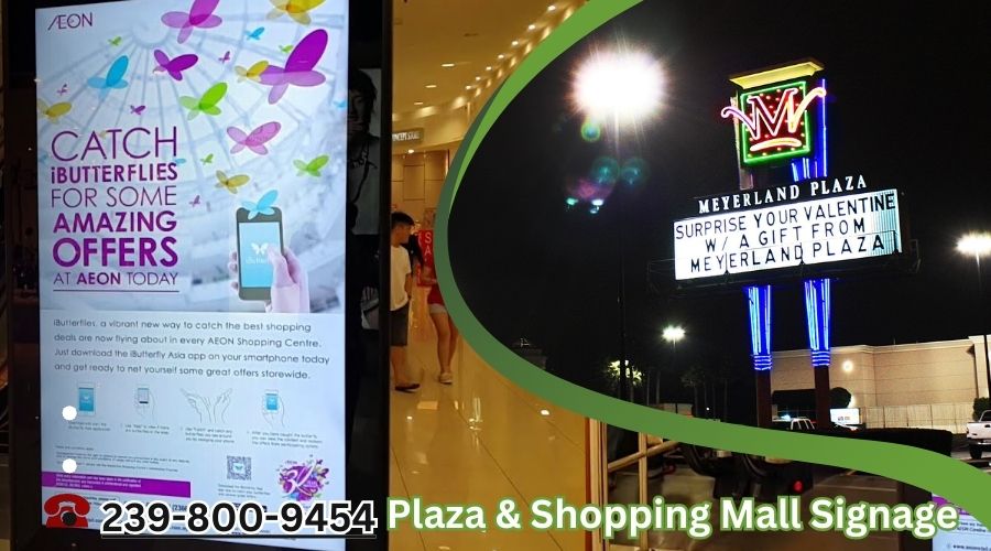 Plaza Shopping Mall Signage in Cape Coral