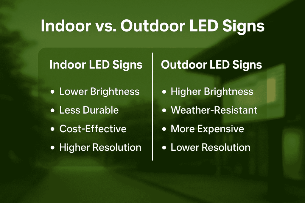 Indoor vs. Outdoor LED Signs