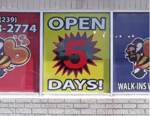 Business open 5 days sign