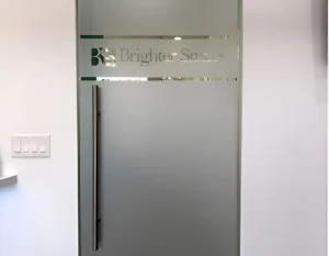 Dental office glass entrance