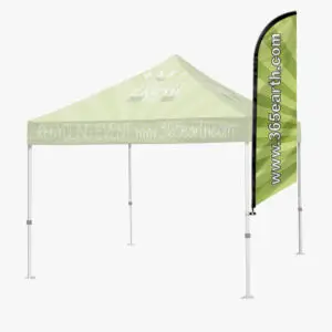 Green promotional flag sign